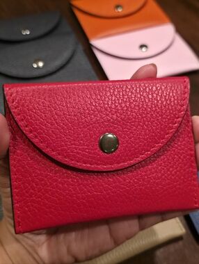 Vera Pelle Pink Leather Card Wallet